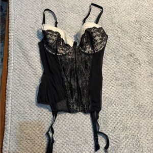 Victoria's Secret Black and Cream Lace Bustier